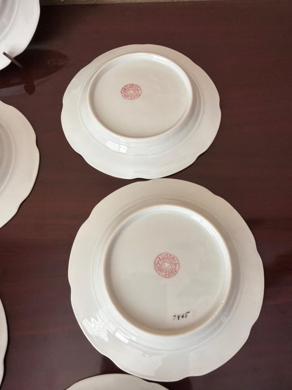 Set of 10 Vintage Austria Carlsbad Porcelain Bread Dessert Plates Gold Trim 6” - Picture 10 of 16